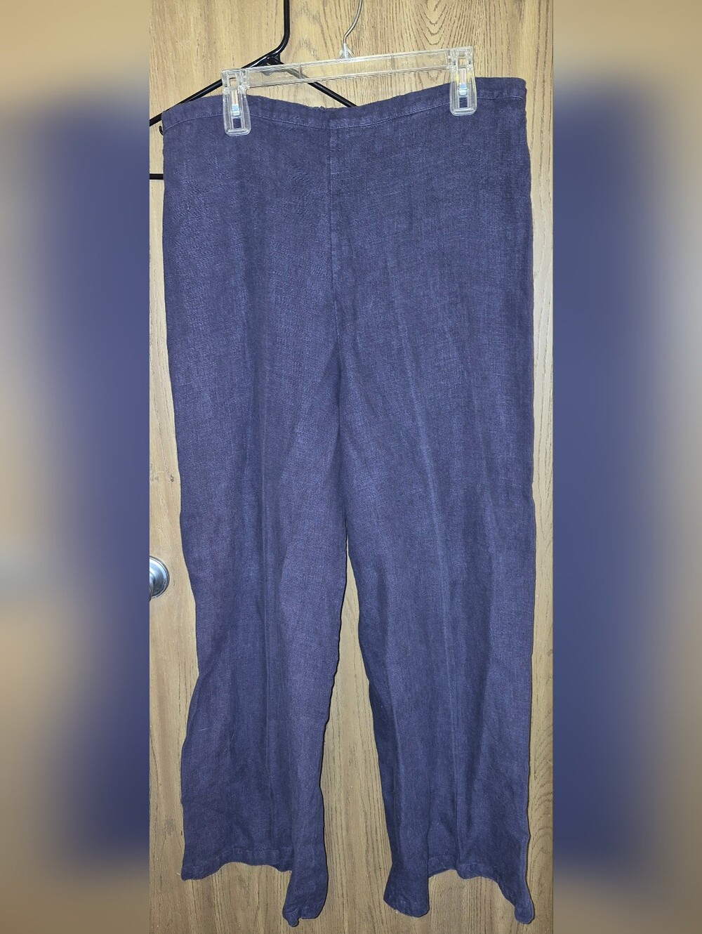 Bryn Walker Linen Pants XL Purple Extra Wide Leg Pull On Minimalist Purple